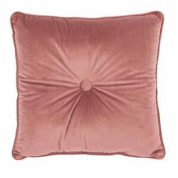 Ružový vankúš Tiseco Home Studio Velvet Button, 45 x 45 cm