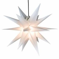 Vianočná dekorácia - hviezda s časovačom 1 LED, 55 cm, biela