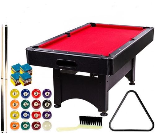 GamesPlanet biliardový stôl 6 ft, čiern./červený s vybavením