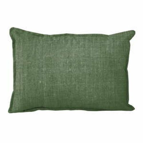 Zelený dekoratívny vankúš Linen Couture Lino Moss, 35 x 50 cm