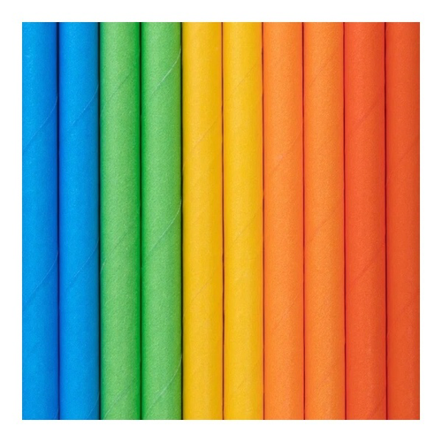 Slamky papierové dúhové 10 ks