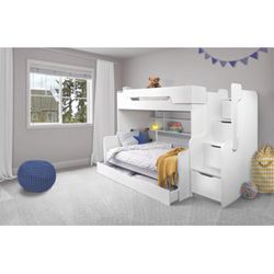 Detská poschodová posteľ Harry Farba: biela/biela