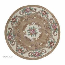 Béžový vlnený koberec Flair Rugs Aubusson, ⌀ 120 cm