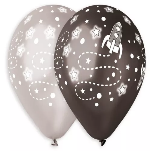 Balóniky latexové, metalické Space 30 cm, 5 ks