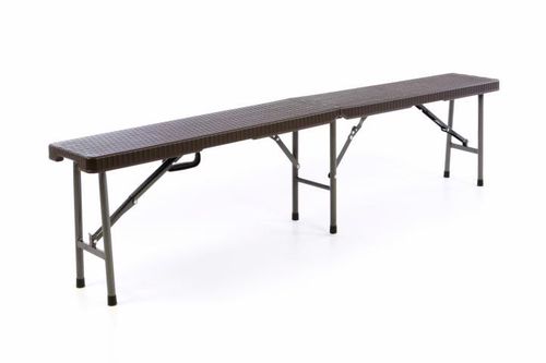 Záhradná lavica v ratanovom vzhľade - hnedá 180 x 25 cm