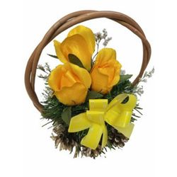 Kvetinový košík strednej veľkosti, žltý