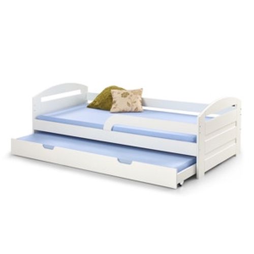 Natalie 2 90 rozkladacia posteľ s prístelkou biely lesk