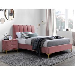 Čalúnená manželská posteľ Mirage VELVET 90 Farba: Ružová
