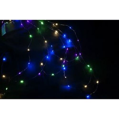 Vianočné dekoratívne osvetlenie - drôtiky - 48 LED farebné