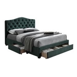 Kesada manželská posteľ s roštom 160x200 cm smaragdová (Velvet)
