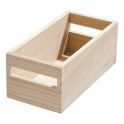 Úložný box z dreva paulownia iDesign Eco Handled, 12,7 x 25,4 cm