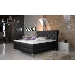 Amika 180 čalúnená manželská posteľ s úložným priestorom čierna (Soft 11)