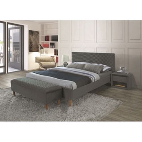 Manželská posteľ Azurro Velvet 140x200 Farba: Sivá