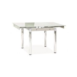 GD-082 jedálenský stôl chrómová / priehľadná / biela