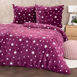 4Home Obliečky mikroflanel Stars violet, 160 x 200 cm, 2 ks 70 x 80 cm