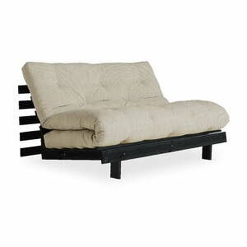 Rozkladacia pohovka s ľanovým poťahom Karup Design Roots Black/Linen