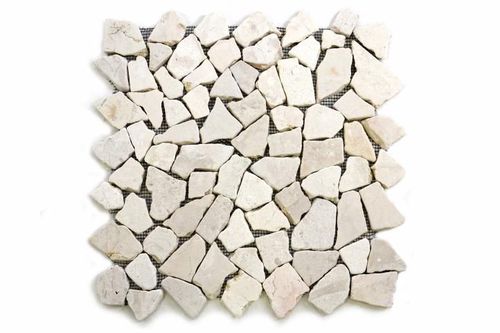 Mramorová mozaika Garth 1 m2 - krémová biela obklady