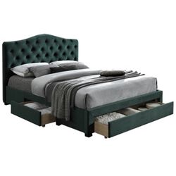 Kesada manželská posteľ s roštom 180x200 cm smaragdová (Velvet)