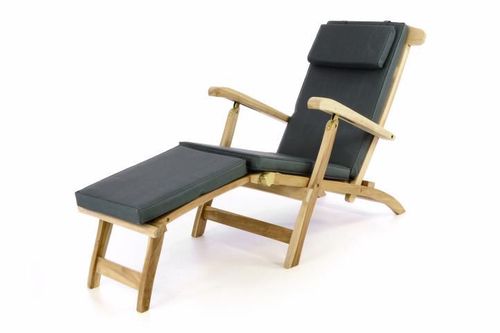 Záhradné drevené lehátko DIVERO Florentine + polstrovanie - antracit