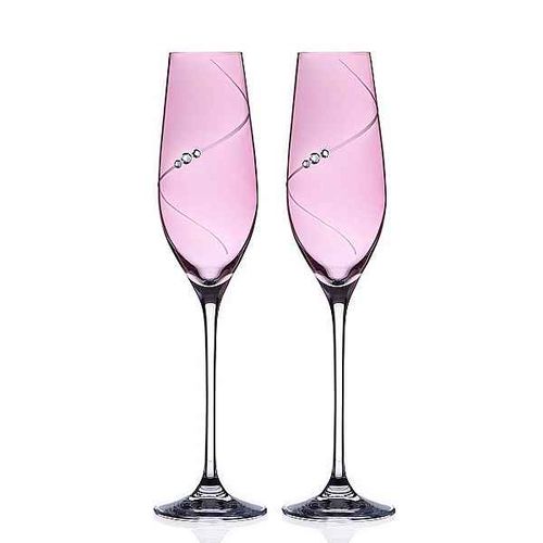 Diamante Silhouette Pink poháre na sekt 210 ml, 2 ks