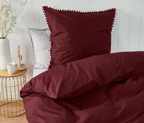 Prémiová bavlnená posteľná bielizeň, tmavočervená, štandardná veľkosť