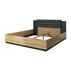 Manželská posteľ SEGAL + rošt, 160x200, artisan/čierna