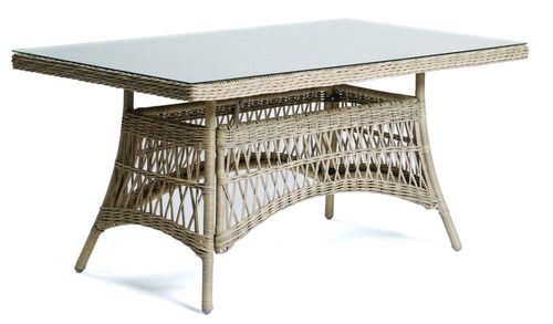 Záhradný polyratanový stôl so sklenenou doskou DENVER - 160 cm