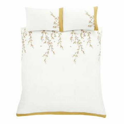 Bielo-žlté obliečky Catherine Lansfield Embroidered Blossom, 220 x 230 cm