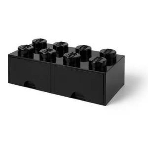 Čierny úložný box s dvoma zásuvkami LEGO®