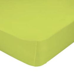 Zelená elastická plachta z čistej bavlny Happy Friday Basic, 90 x 200 cm
