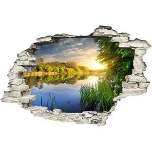 Samolepka na stenu Ambiance Jazero, 60 × 90 cm