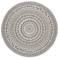 Sivo-krémový vonkajší koberec Bougari Coron, ø 140 cm