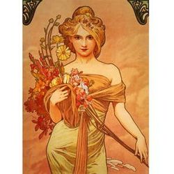 Reprodukcia obrazu Bouquet od Alfonsa Muchy, 40 x 55 cm