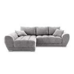 Svetlosivá rozkladacia rohová pohovka so zamatovým poťahom Windsor & Co Sofas Nuage, ľavý roh