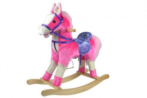Hojdací kôň, ružový na batérie - 71 cm