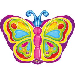 Balónik fóliový Motýľ farebný 33 x 45 cm