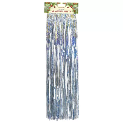 Lameta vianočná strieborná, 50 x 100 cm, laser efekt