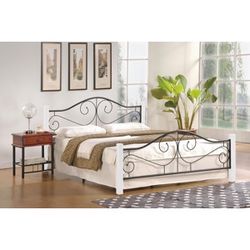 Violetta 160 kovová manželská posteľ s roštom biela / čierna