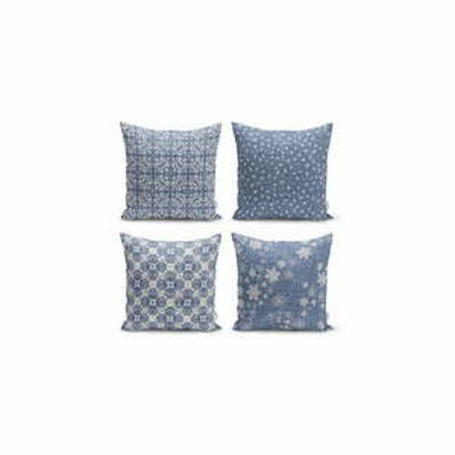 Súprava 4 dekoratívnych obliečok na vankúše Minimalist Cushion Covers Minimalist Drawing Blue, 45 x 45 cm