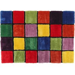 Koberec, červená/zelená/žltá/fialová, 140x200, LUDVIG TYP 4