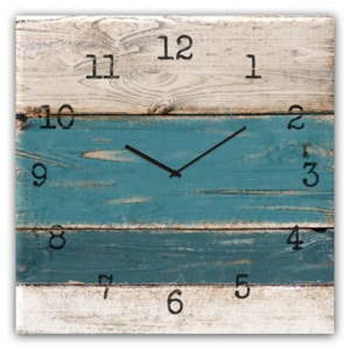 Nástenné hodiny Styler Glassclock Blue Wood, 30 × 30 cm