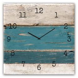 Nástenné hodiny Styler Glassclock Blue Wood, 30 × 30 cm