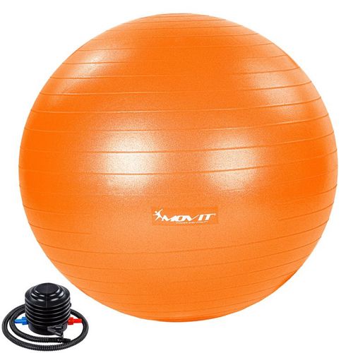 MOVIT Gymnastická lopta s nožnou pumpou, 55 cm, oranžová