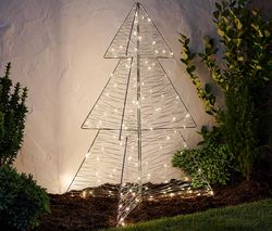 Exteriérový vianočný stromček s LED diódami, skladací, cca 90 cm