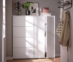 Regálový modul »Flemming«, so zásuvkami a výklopnou doskou, cca 75 x 150 cm, biely