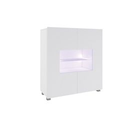 Komoda BRINICA K2D, biela/biely lesk