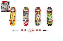 Skateboard prstový plast 10cm s doplňky asst na kartě