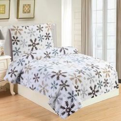 Mikroplyšové posteľné obliečky - hnedé vločky, 140x200 cm