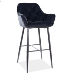 Barová stolička CHERRY H-1 VELVET Farba: Čierna