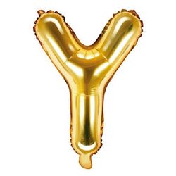 Balónik fóliový písmeno Y zlaté 35 cm